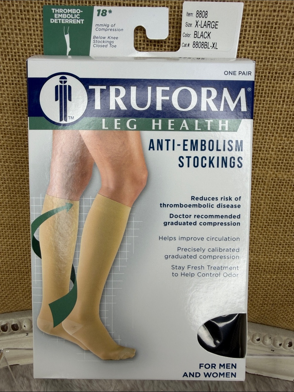Truform Anti-Embolism Compression Stockings – Black